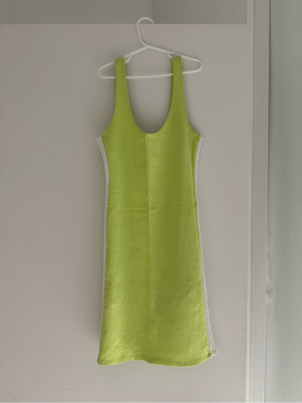 Forever 21 Neon Lime Scoop Neck Midi Dress